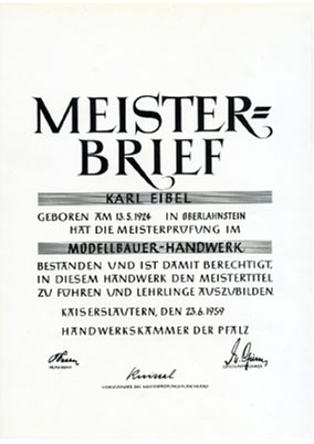 Meisterbrief Karl Eibel | Eibel GmbH aus Malschwitz